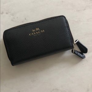 Coach double zip coin wallet